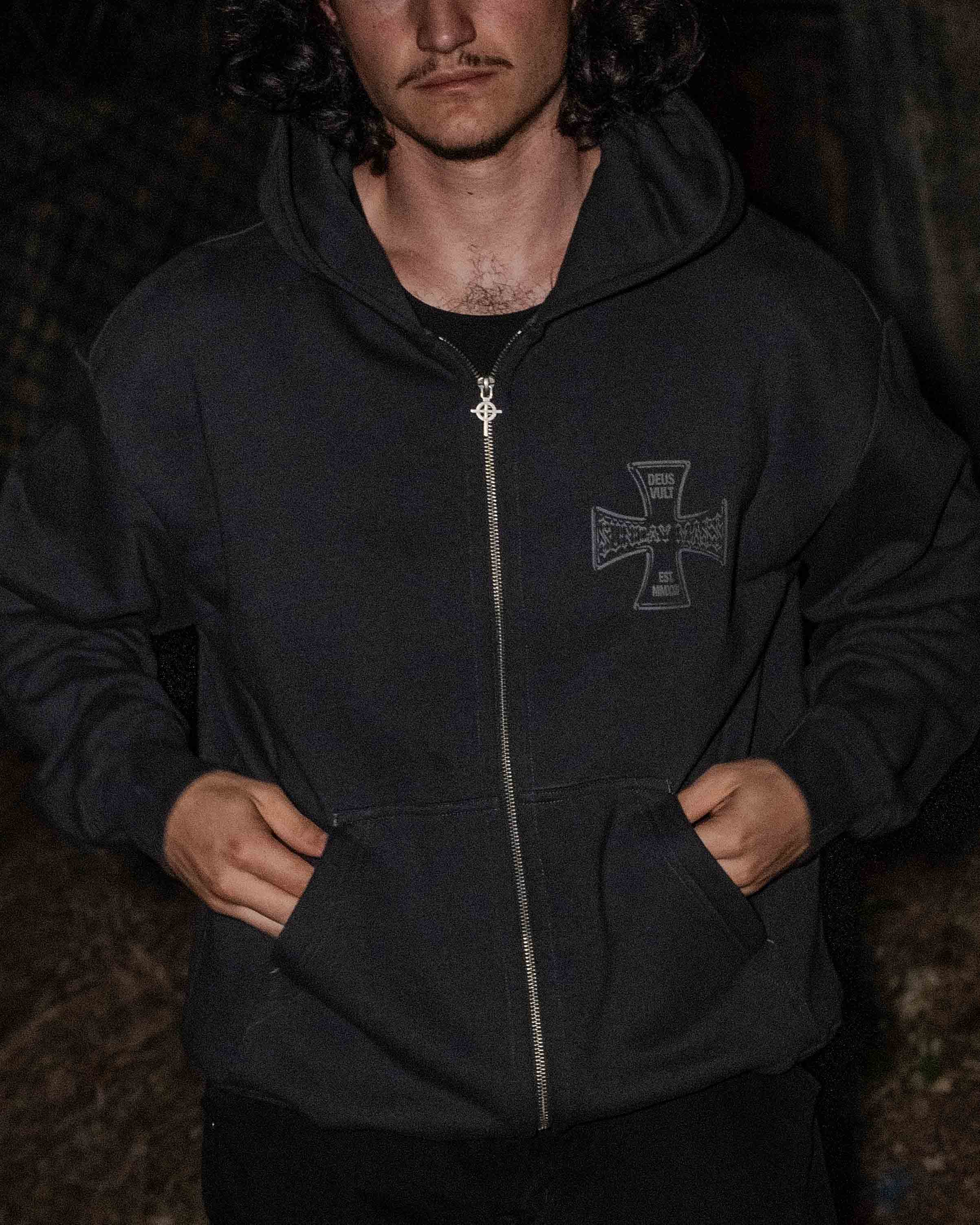 DEUS VULT ZIP-UP HOODIE – SUNDAY MASS